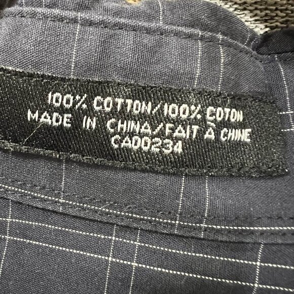 Wayne Gretzky Button Down Shirt Men Size M Navy Blue Window Pane Short Sleeve - Picture 6 of 12